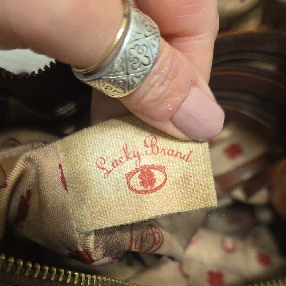 Lucky Brand Tan and Brown Leather Hobo Bag - Picture 2 of 9